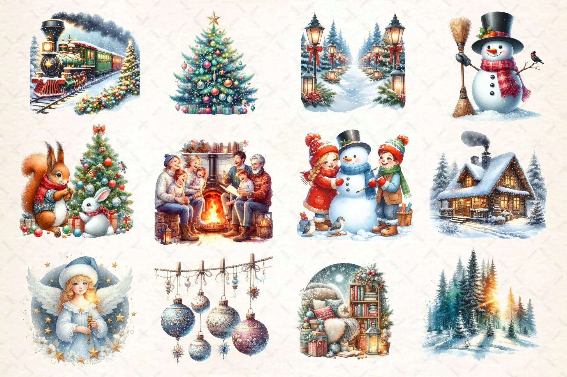 Nostalgic Christmas Clipart Bundle - CraftNest - Digital Crafting and Art