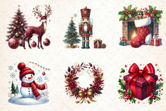 Burgundy Beauty & Holiday Clipart Bundle 2 - CraftNest - Digital Crafting and Art