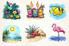 Tropical Summer Clipart Bundle 4 - CraftNest - Digital Crafting and Art