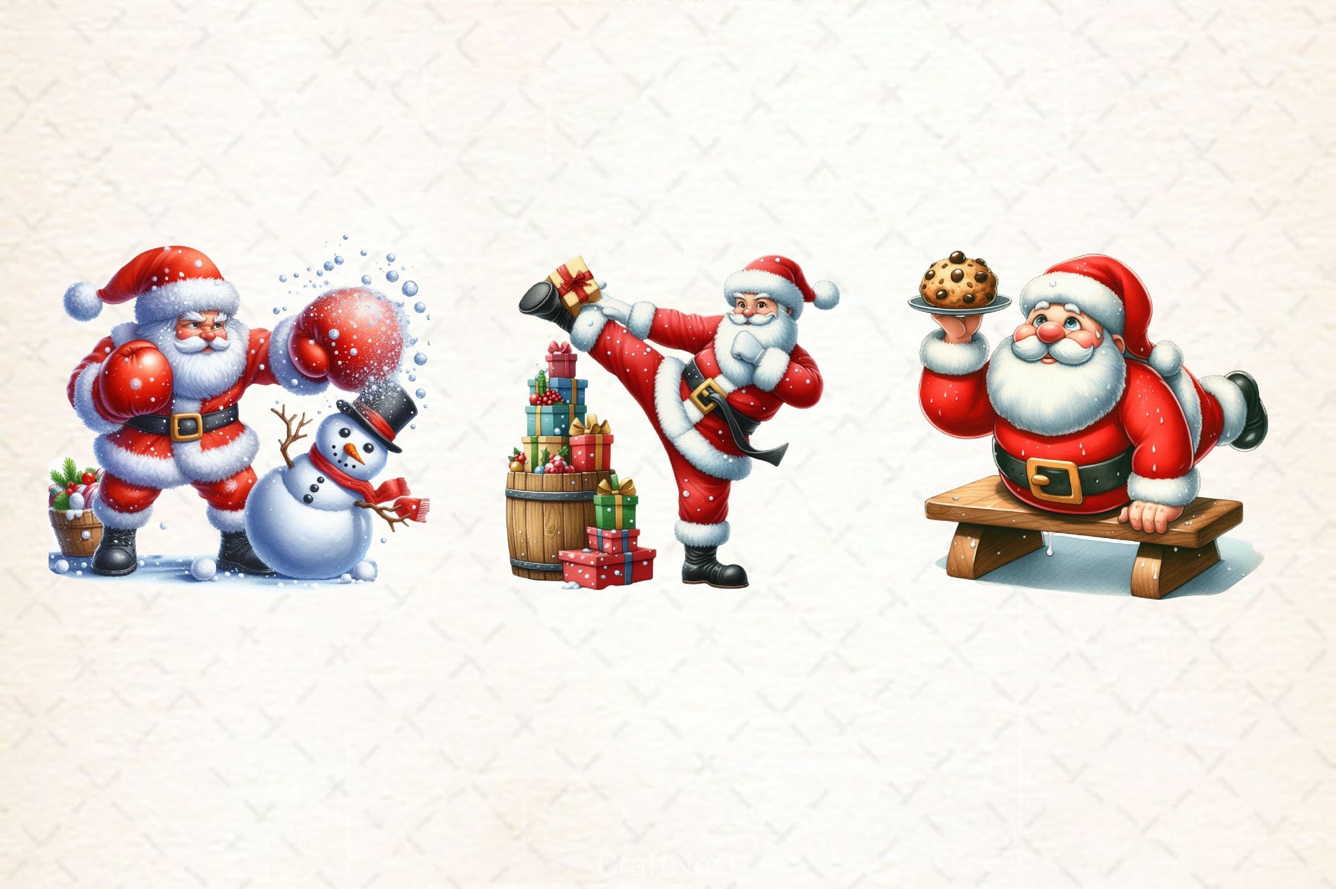 Funny Santa Claus Christmas Clipart Bundle 2 - CraftNest - Digital Crafting and Art