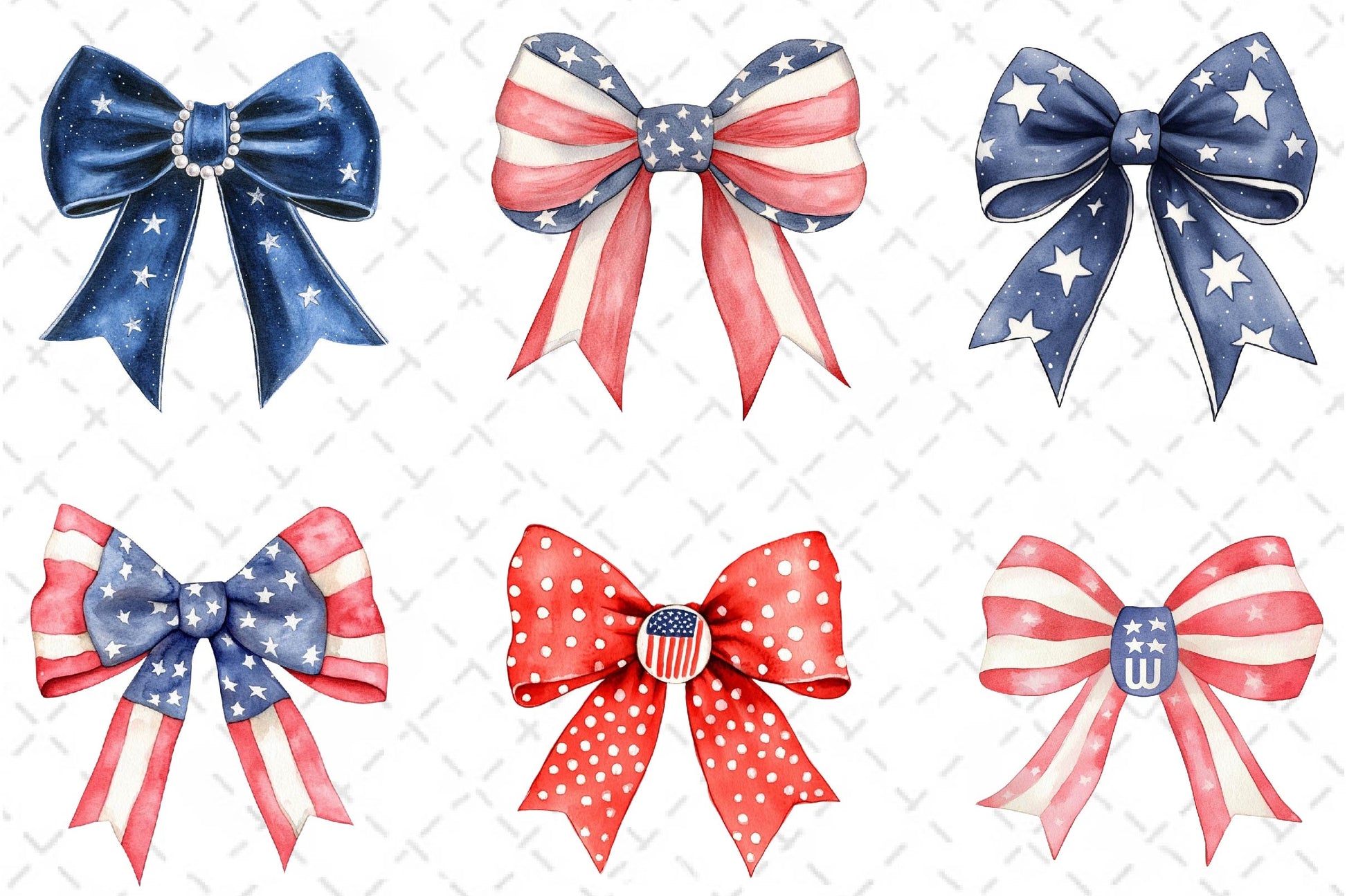 USA Coquette Bow Clipart Bundle - CraftNest - Digital Crafting and Art