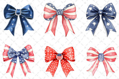 USA Coquette Bow Clipart Bundle - CraftNest - Digital Crafting and Art