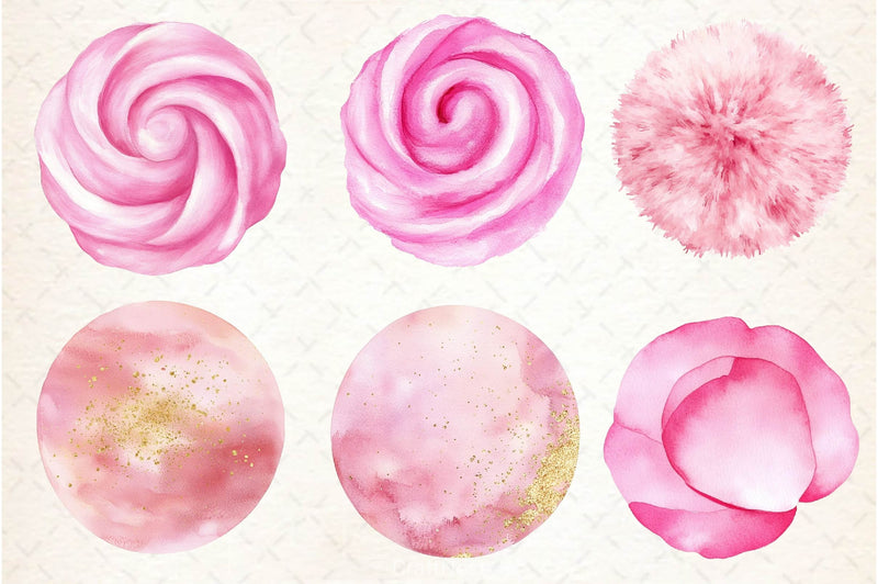 Soft Girly Round Shapes Clipart Bundle 2 - CraftNest - Digital Crafting and Art