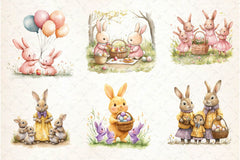 Easter Bunnies Family Clipart Bundle 2 - CraftNest - Digital Crafting and Art
