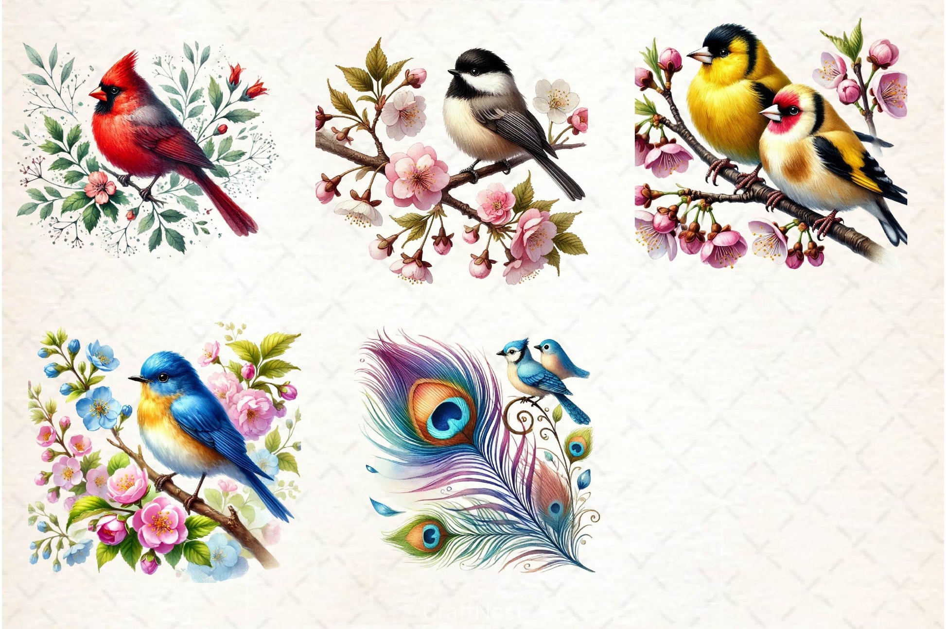 Spring Birds Clipart Bundle 3 - CraftNest - Digital Crafting and Art