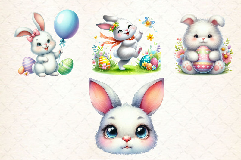 Cute Easter Bunny Clipart Bundle 7 - CraftNest - Digital Crafting and Art