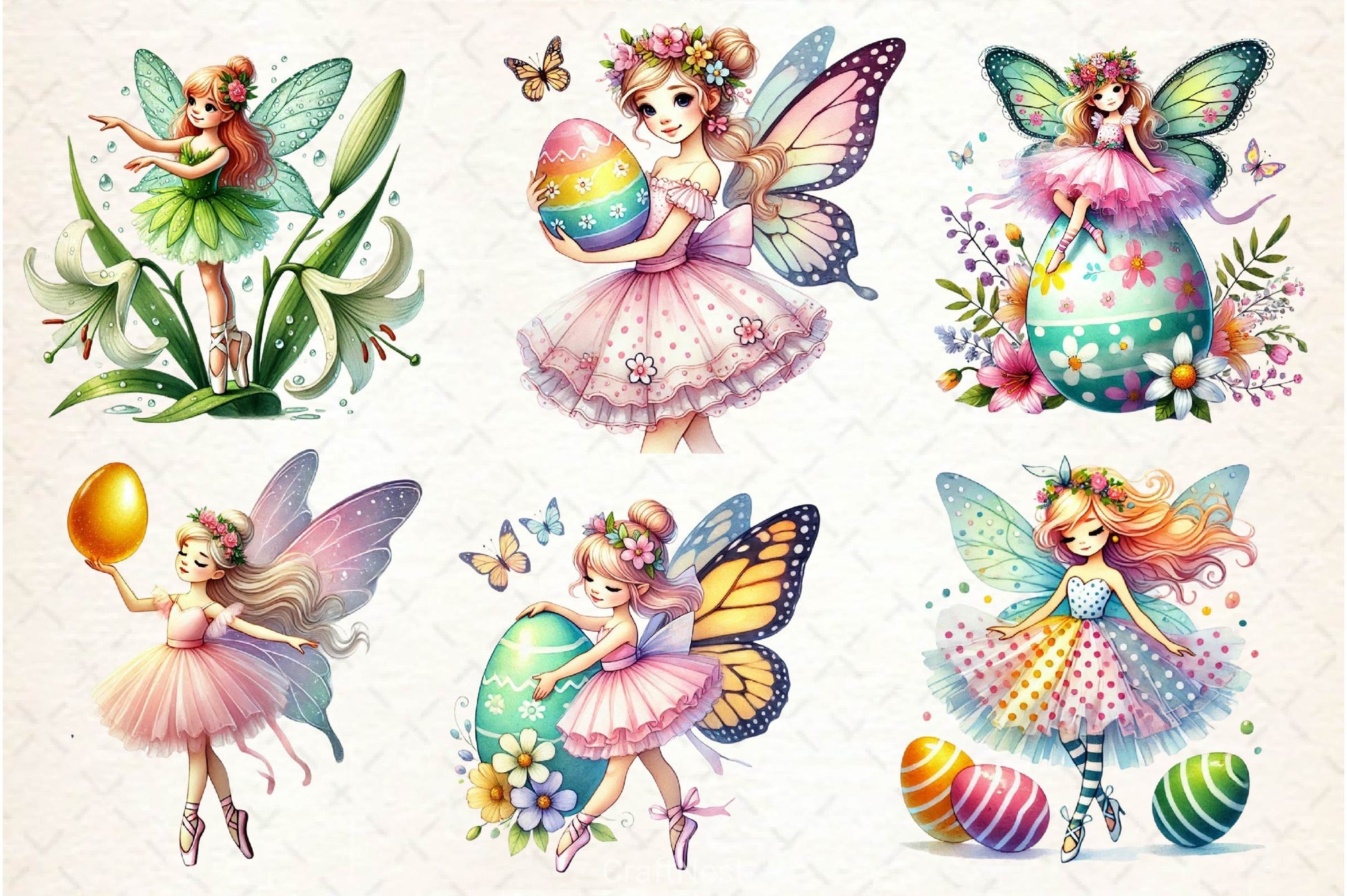 Easter Ballerina Fairy Clipart Bundle 1 - CraftNest - Digital Crafting and Art