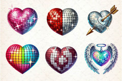Valentines Day Disco Heart Clipart Bundle 3 - CraftNest - Digital Crafting and Art