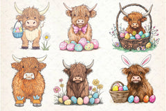 Easter Highland Cow Clipart Bundle 3 - CraftNest - Digital Crafting and Art