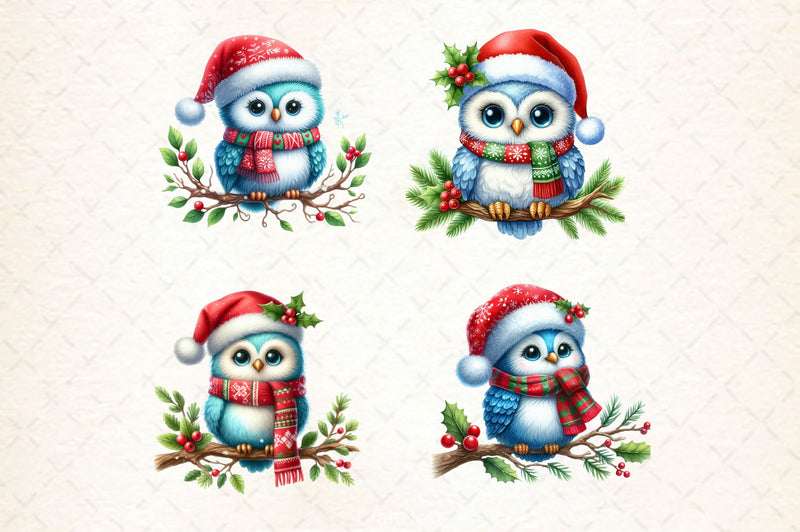 Christmas Owl Clipart Bundle 2 - CraftNest - Digital Crafting and Art