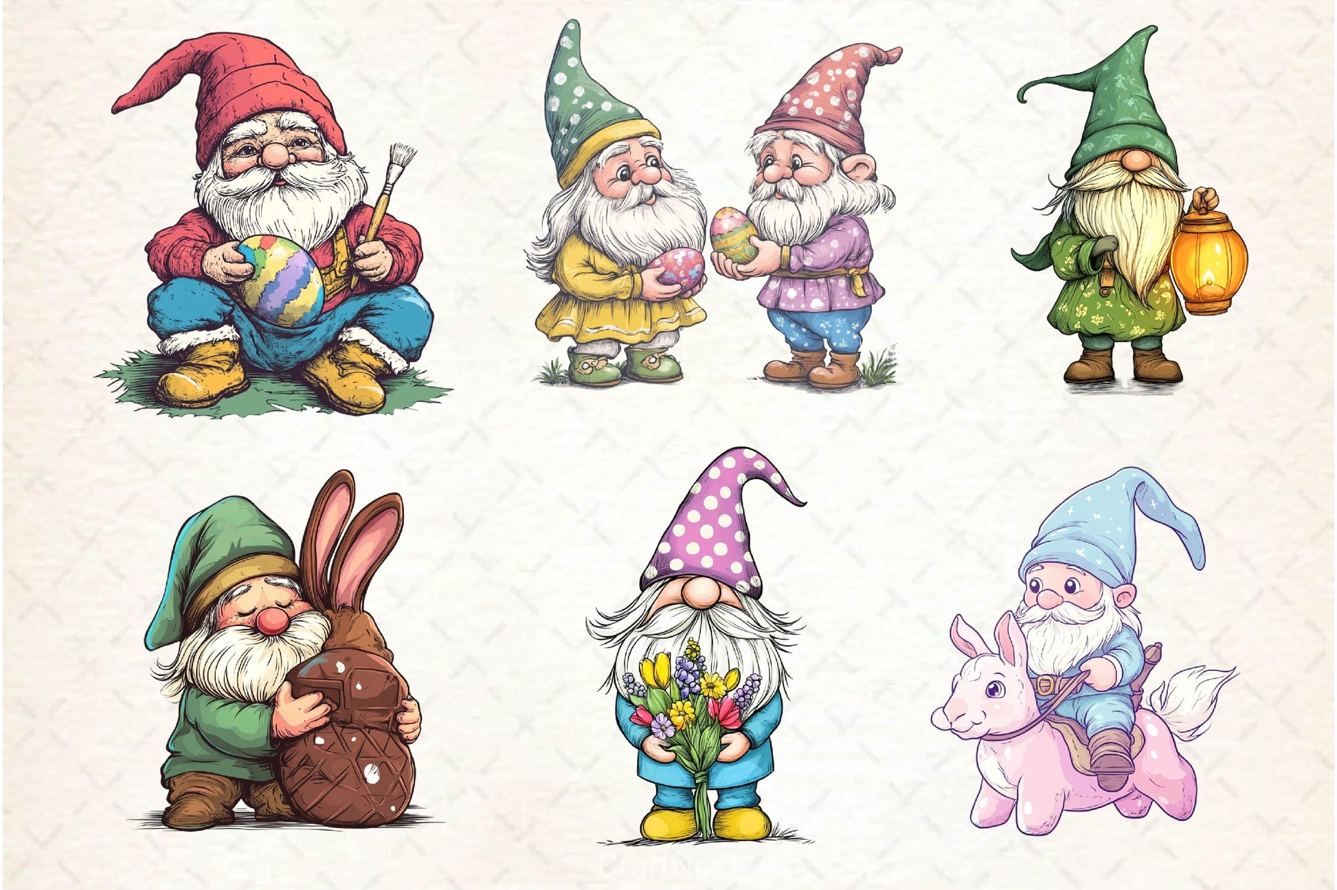 Easter Gnome Clipart Bundle 10 - CraftNest - Digital Crafting and Art