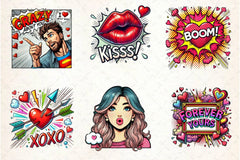 Pop Art Valentines Day Clipart Bundle 2 - CraftNest - Digital Crafting and Art