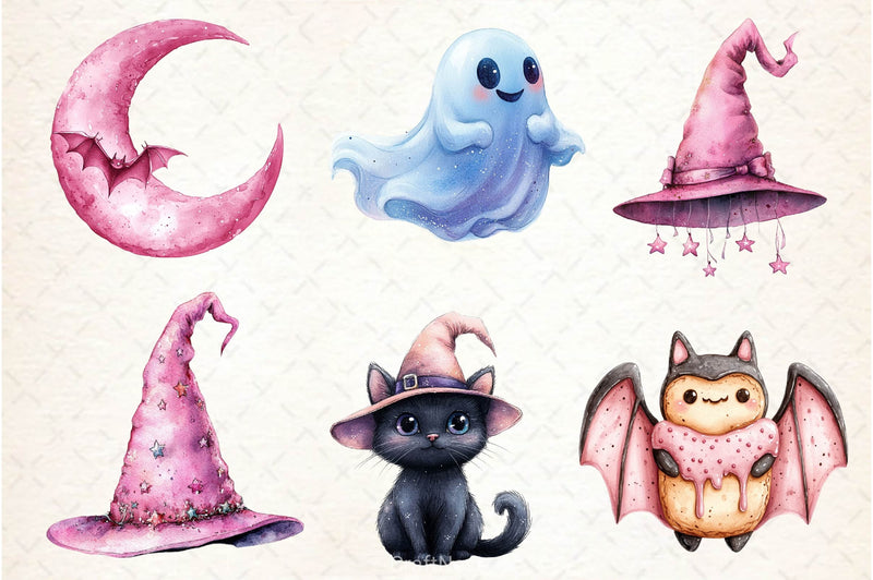 Pink Pastel Halloween Clipart Bundle - CraftNest - Digital Crafting and Art