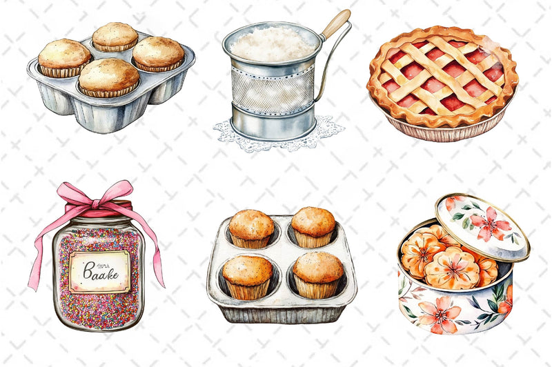 Vintage Baking Clipart Bundle 4 - CraftNest - Digital Crafting and Art