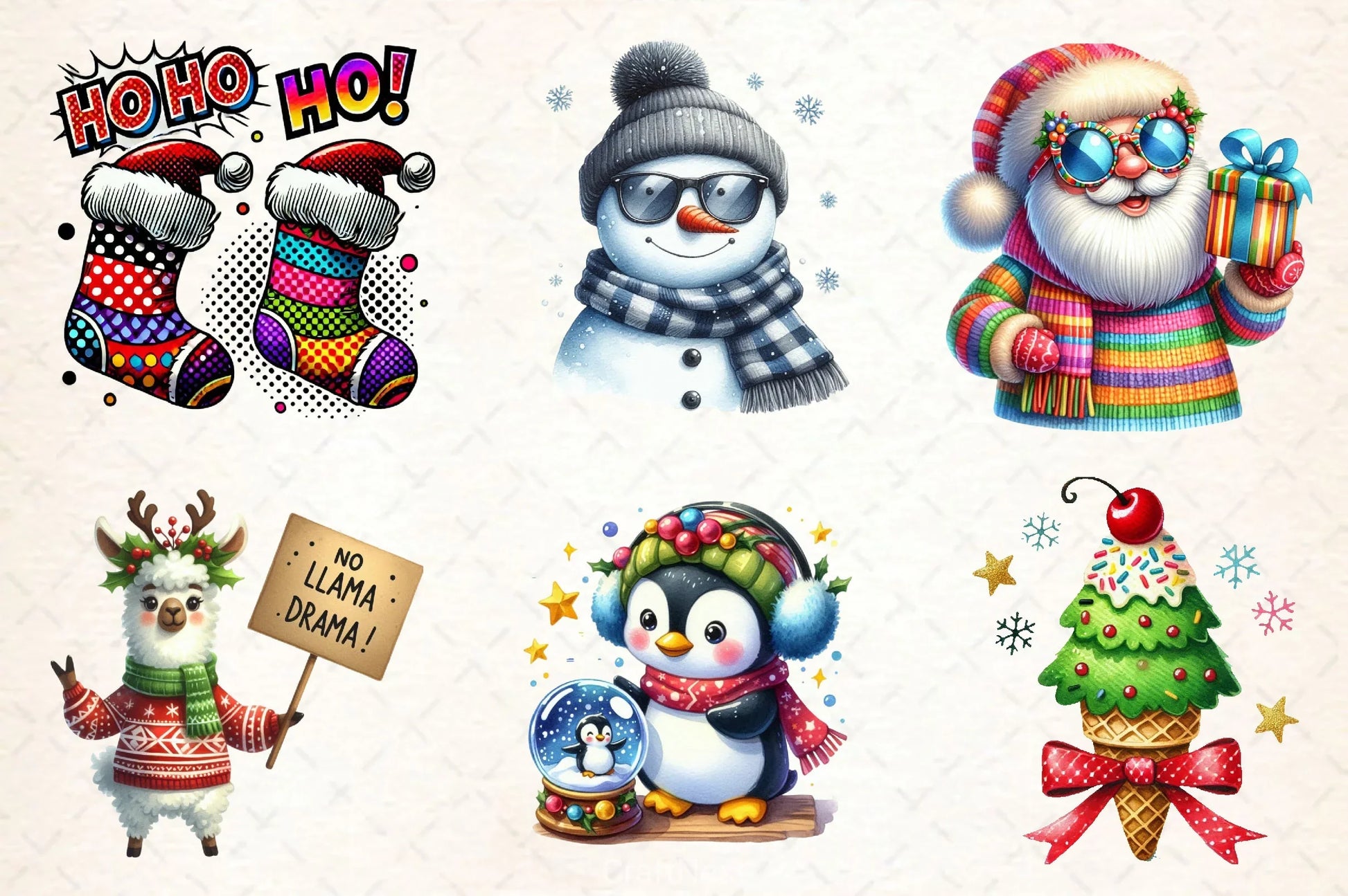 Cute Funky Christmas Clipart Bundle 2 - CraftNest - Digital Crafting and Art