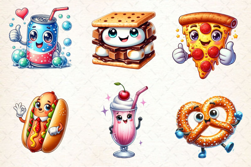 Cute Food Clipart Bundle - CraftNest - Digital Crafting and Art
