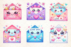 Kawaii Valentine Envelope Clipart Bundle 2 - CraftNest - Digital Crafting and Art