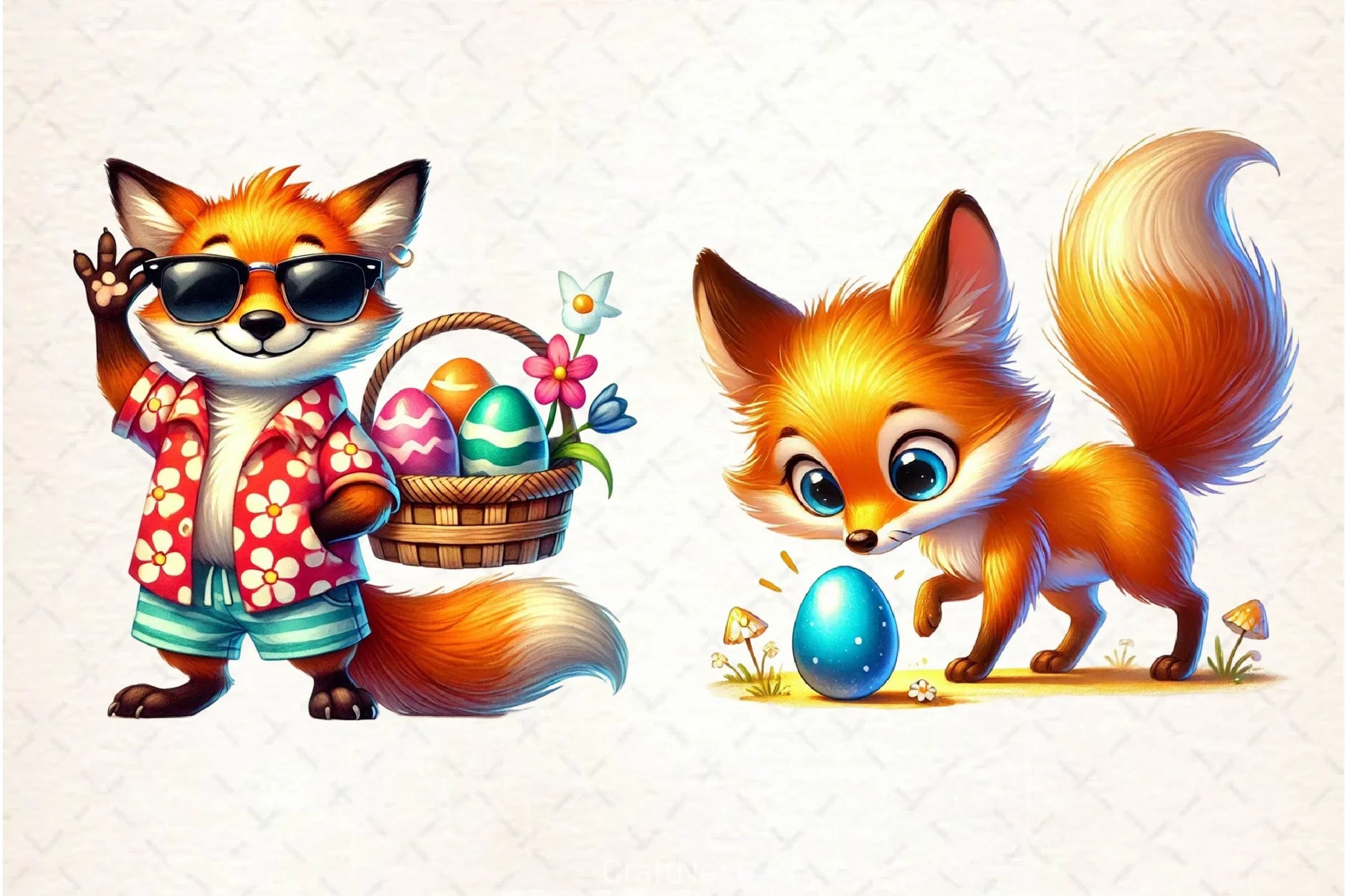 Easter Fox Clipart Bundle 3 - CraftNest - Digital Crafting and Art