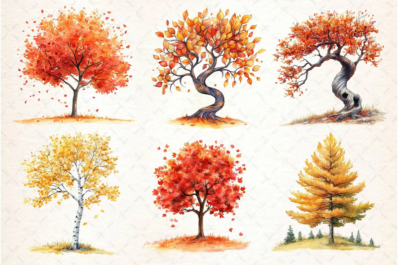 Autumn Trees Clipart Bundle 2 - CraftNest - Digital Crafting and Art
