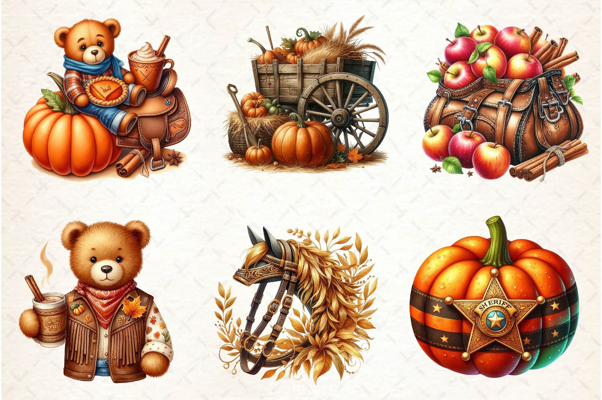 Cowboy Autumn Clipart Bundle 4 - CraftNest - Digital Crafting and Art