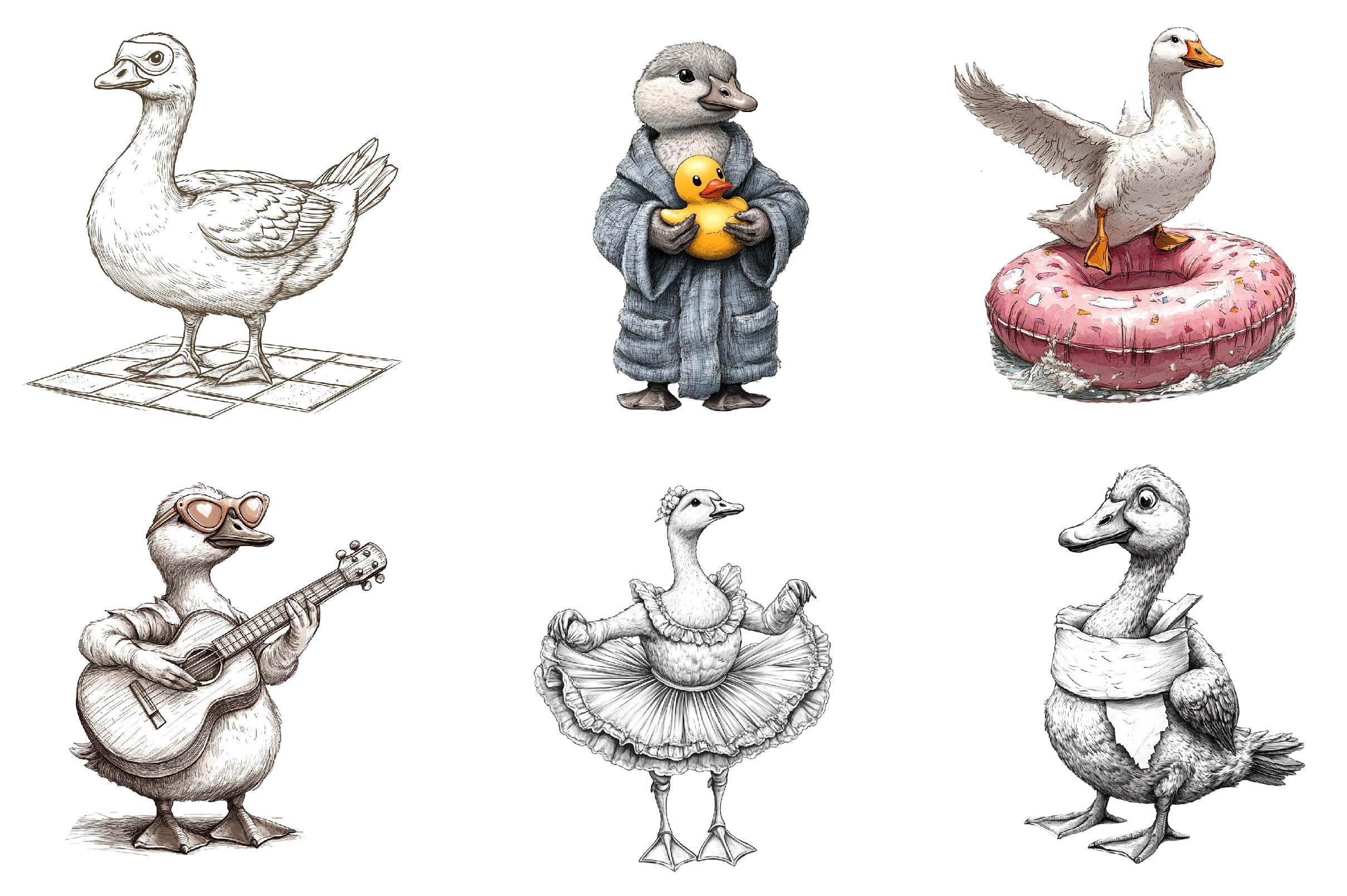 Silly Goose Clipart Bundle 1 - CraftNest - Digital Crafting and Art