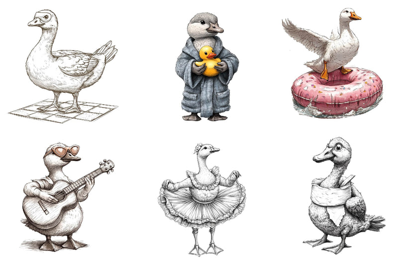 Silly Goose Clipart Bundle 1 - CraftNest - Digital Crafting and Art
