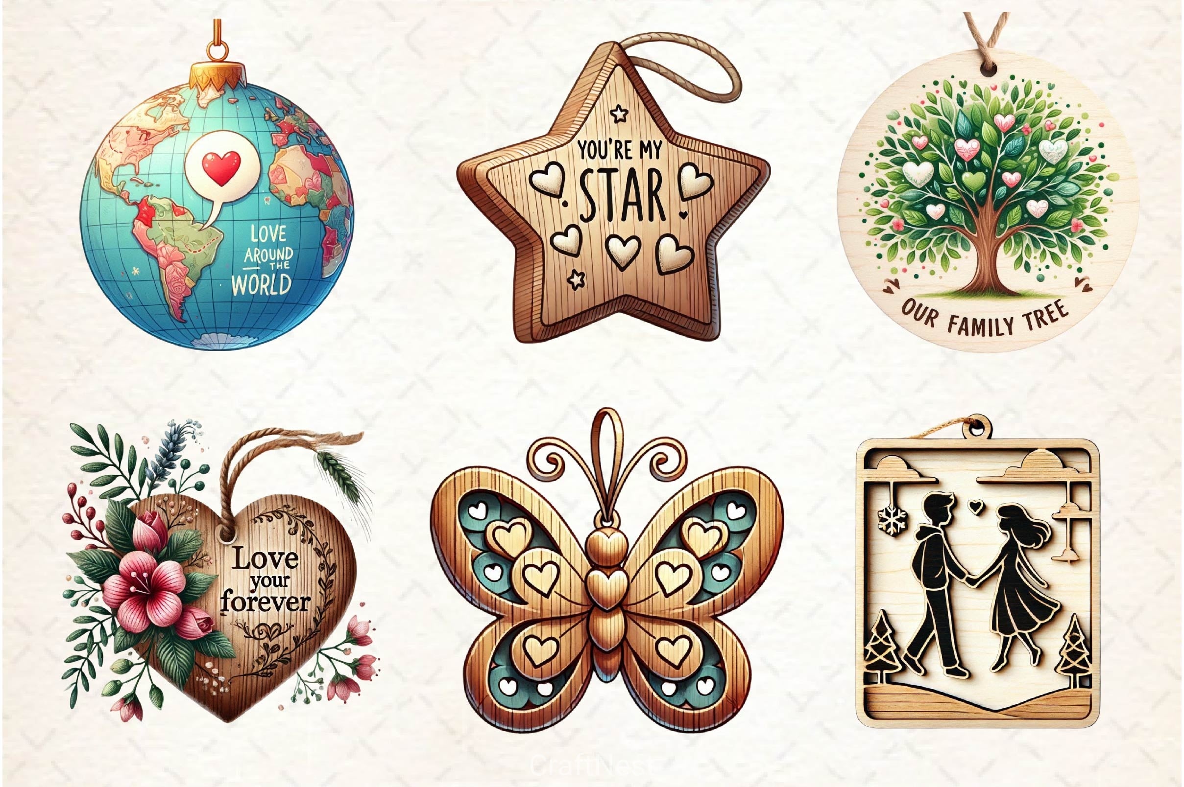 Ornament Valentine's Day Clipart Bundle - CraftNest - Digital Crafting and Art