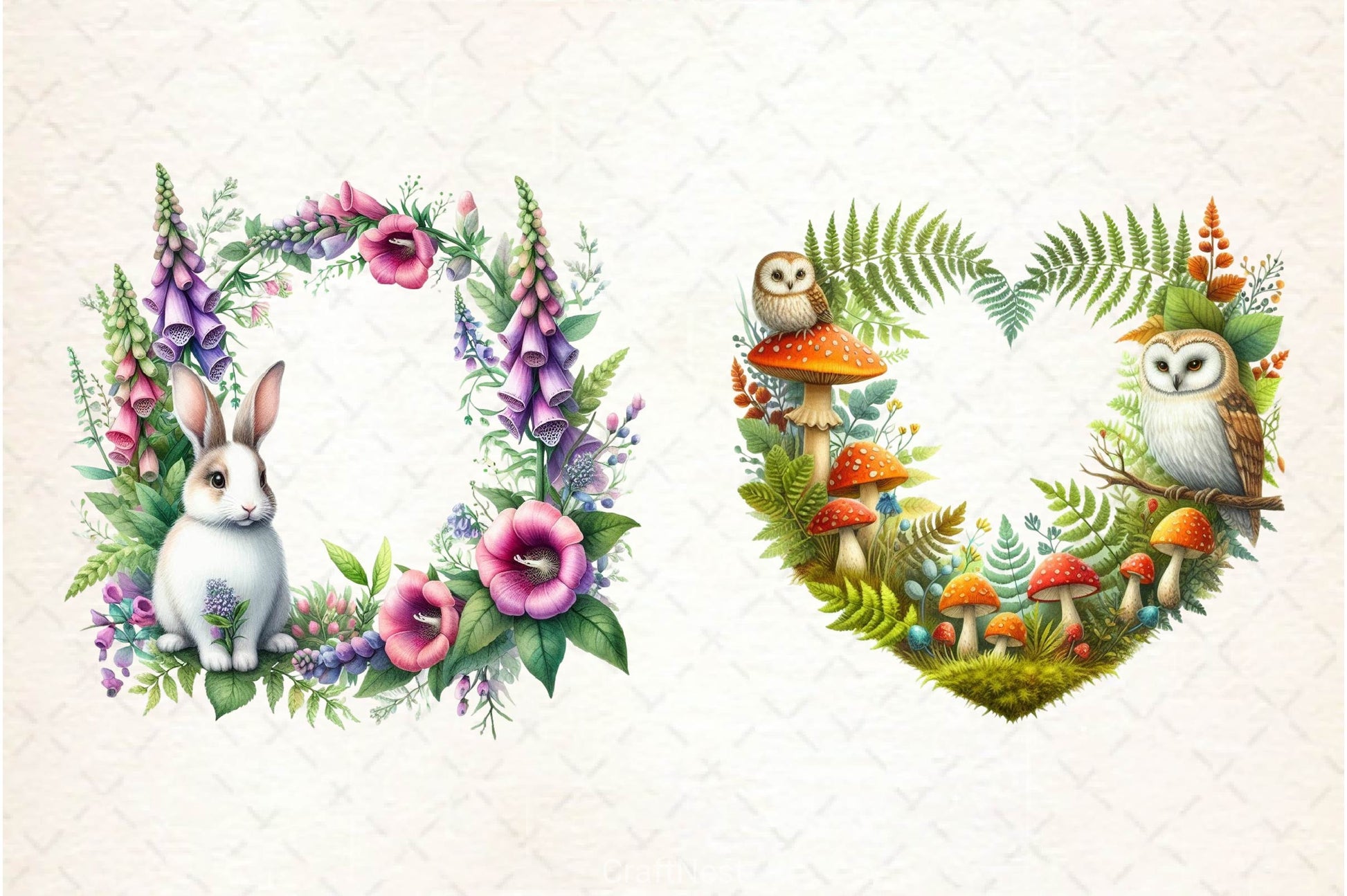 Woodland Forest Animals Frame Clipart Bundle 2 - CraftNest - Digital Crafting and Art