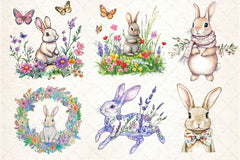 Floral Bunny Embroidery Clipart Bundle - CraftNest - Digital Crafting and Art