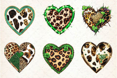 Patricks Leopard Cowhide Hearts Clipart Bundle - CraftNest - Digital Crafting and Art