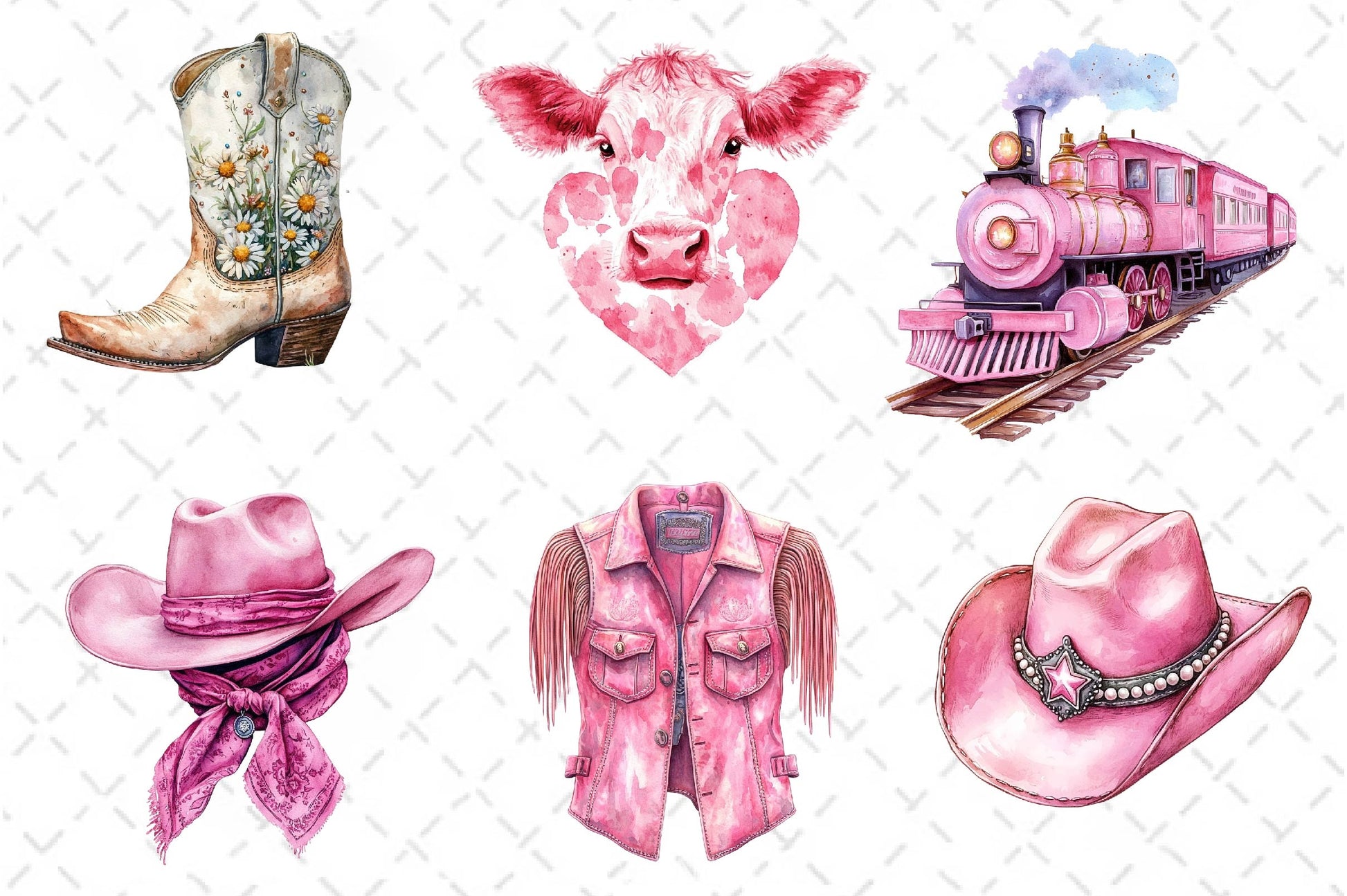 Pink Vintage Western Clipart Bundle - CraftNest - Digital Crafting and Art