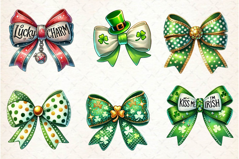 St Patricks Day Bow Clipart Bundle 3 - CraftNest - Digital Crafting and Art