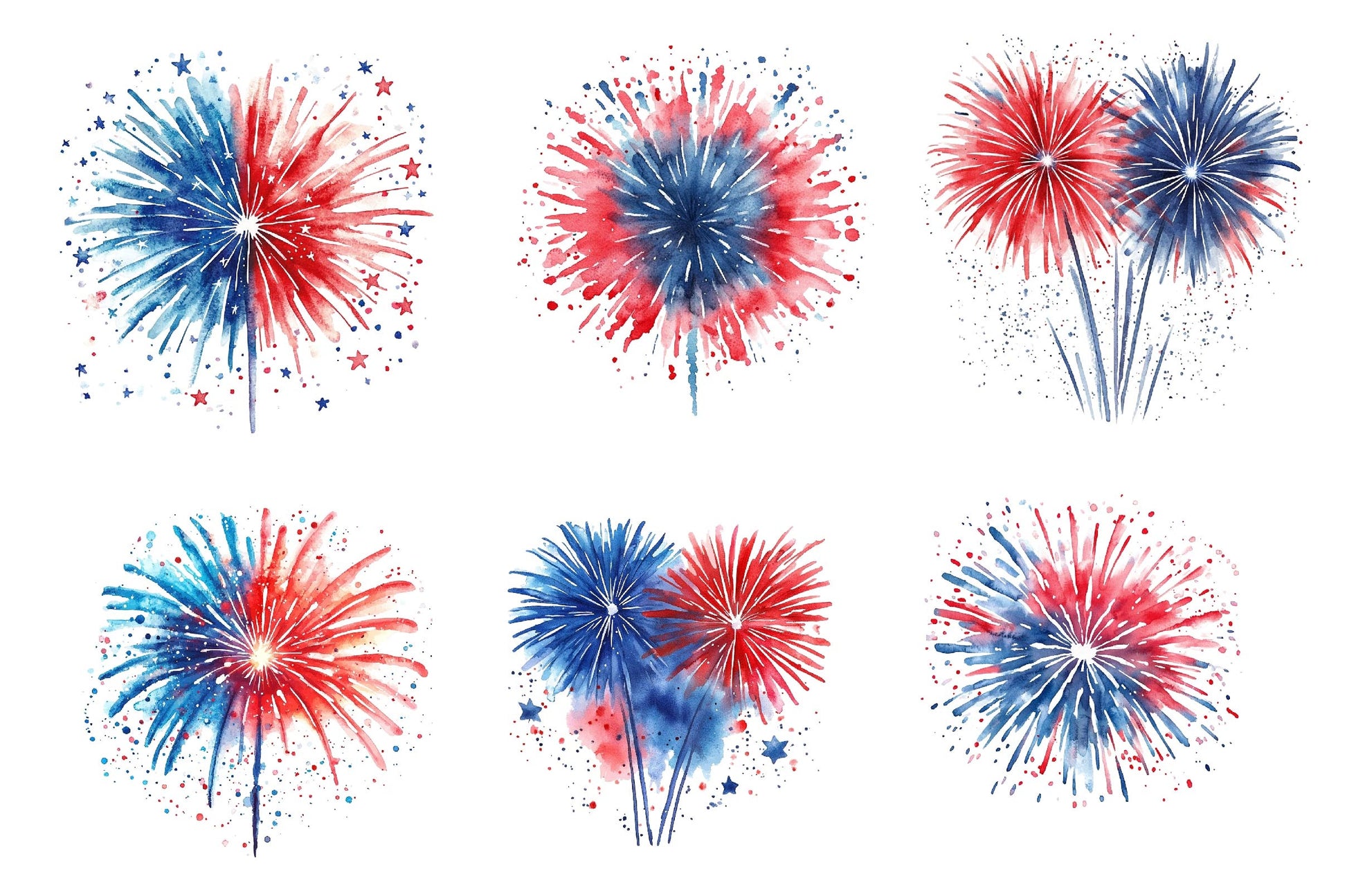 Patriot Fireworks 4th Of July Fireworks Clipart Bundle - CraftNest - Digital Crafting and Art