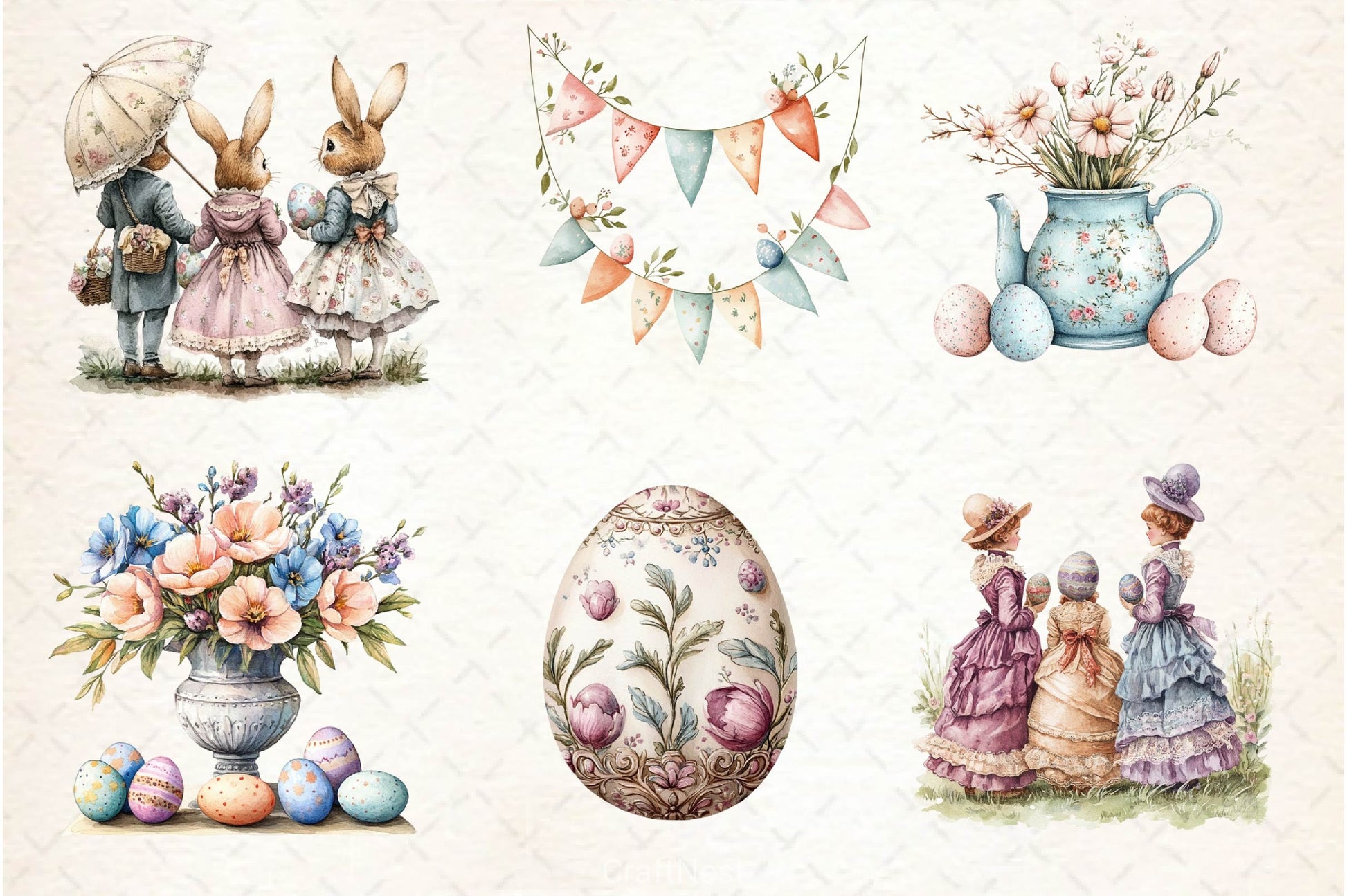 Vintage Easter Clipart Bundle - CraftNest - Digital Crafting and Art