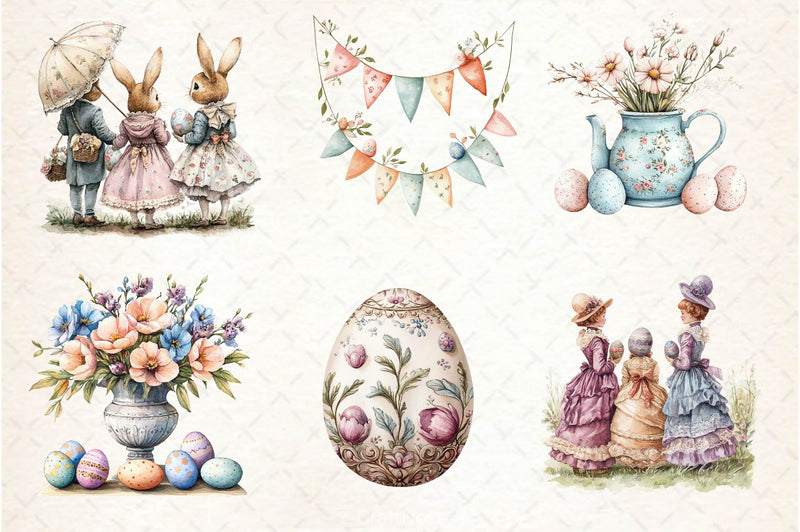 Vintage Easter Clipart Bundle - CraftNest - Digital Crafting and Art