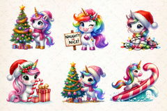 Christmas Unicorn Clipart Bundle 4 - CraftNest - Digital Crafting and Art