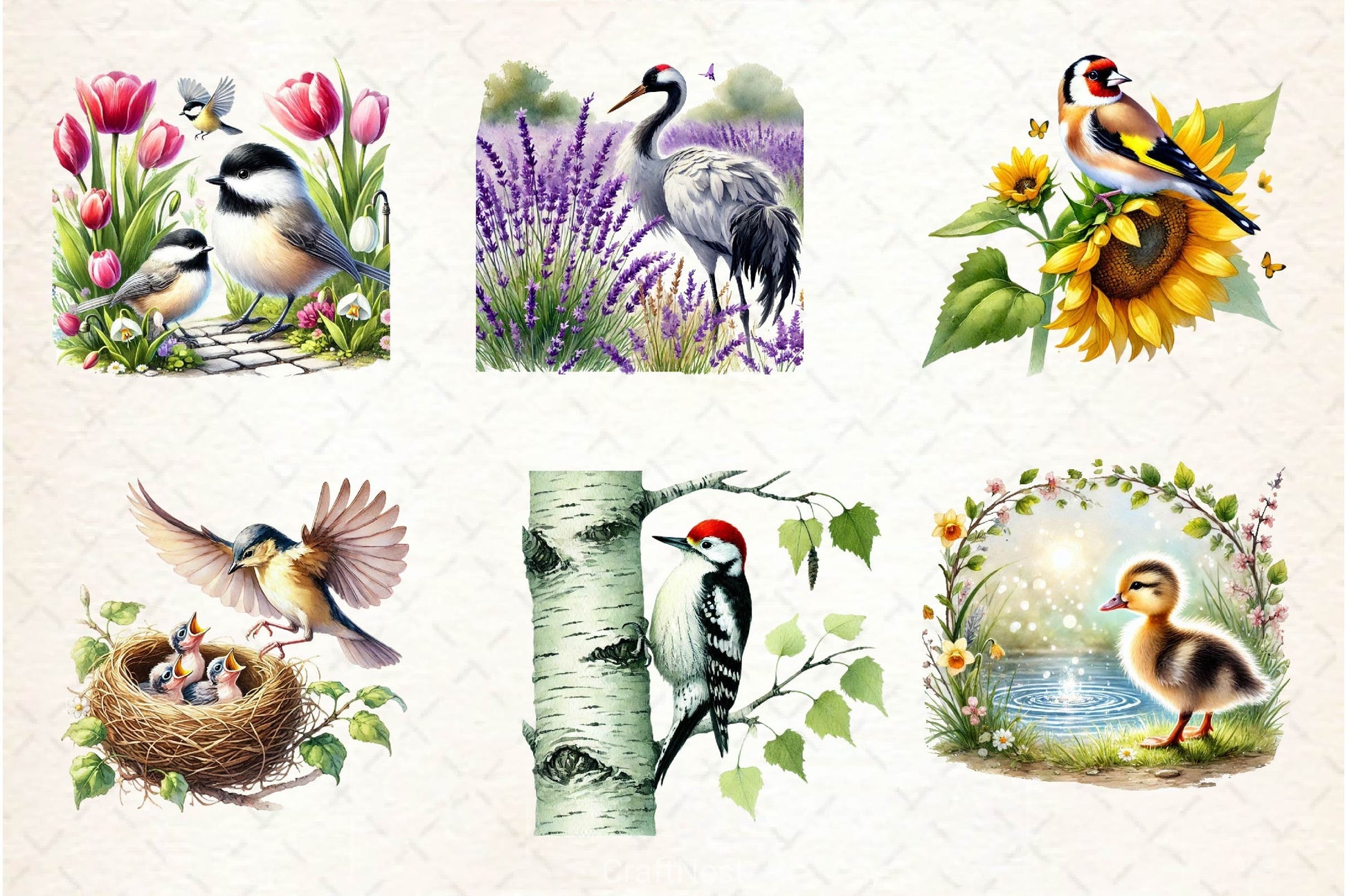 Spring Birds Clipart Bundle 4 - CraftNest - Digital Crafting and Art
