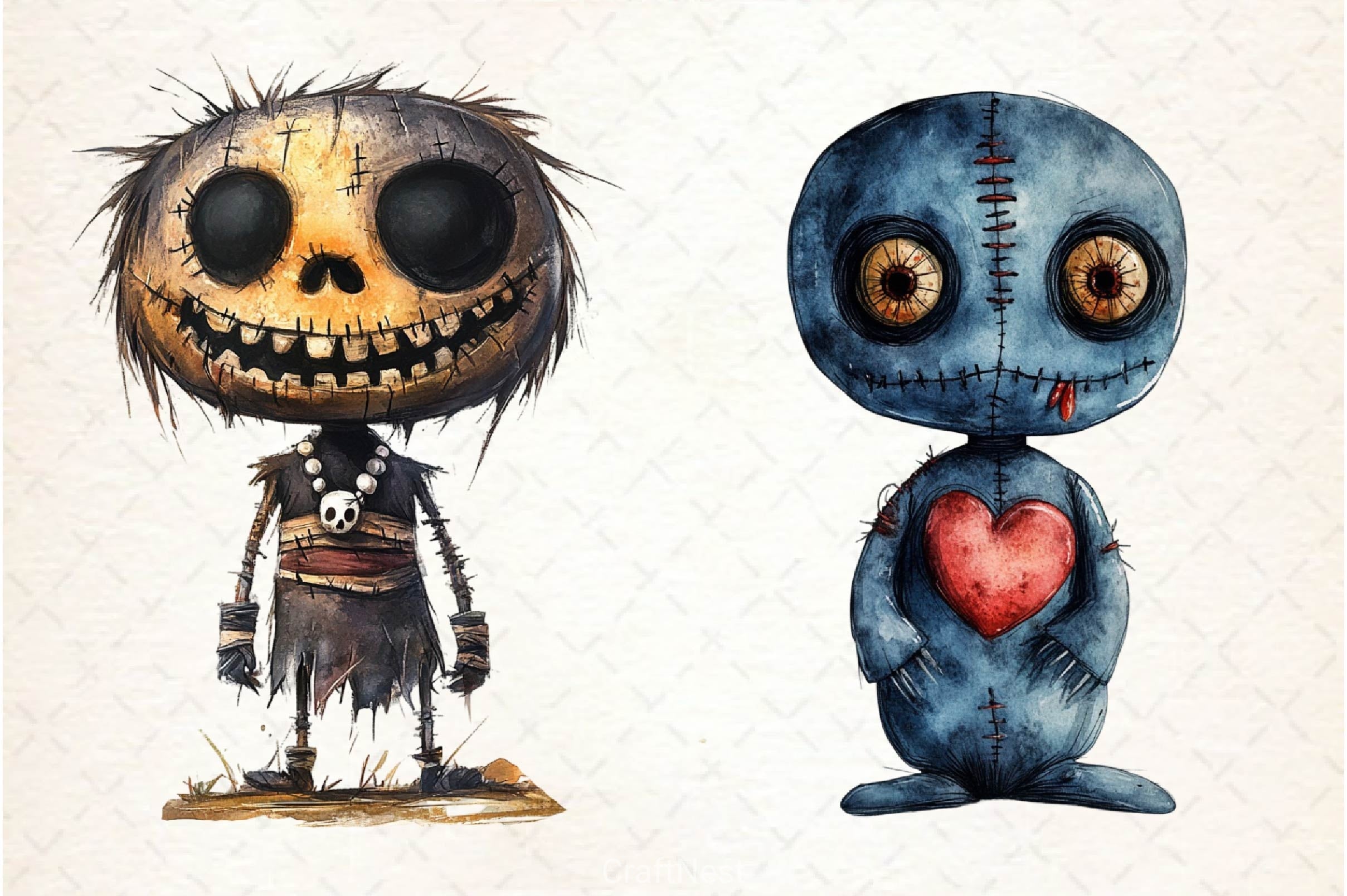 Halloween Gothic Voodoo Doll Clipart Bundle 4 - CraftNest - Digital Crafting and Art