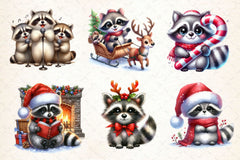 Christmas Raccoon Clipart Bundle 2 - CraftNest - Digital Crafting and Art