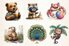 Summer Animals Clipart Bundle 4 - CraftNest - Digital Crafting and Art