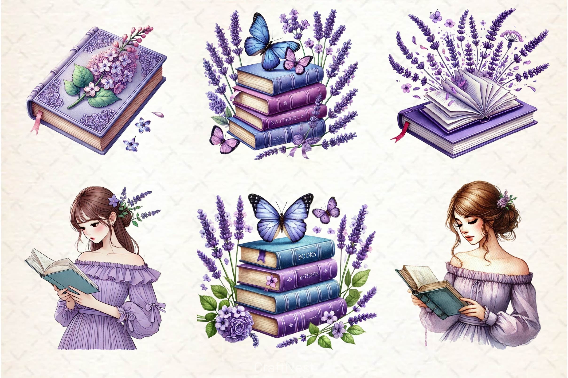 Spring Books Clipart Bundle 2 - CraftNest - Digital Crafting and Art