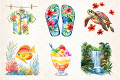 Summer In Hawaii Clipart Bundle - CraftNest - Digital Crafting and Art