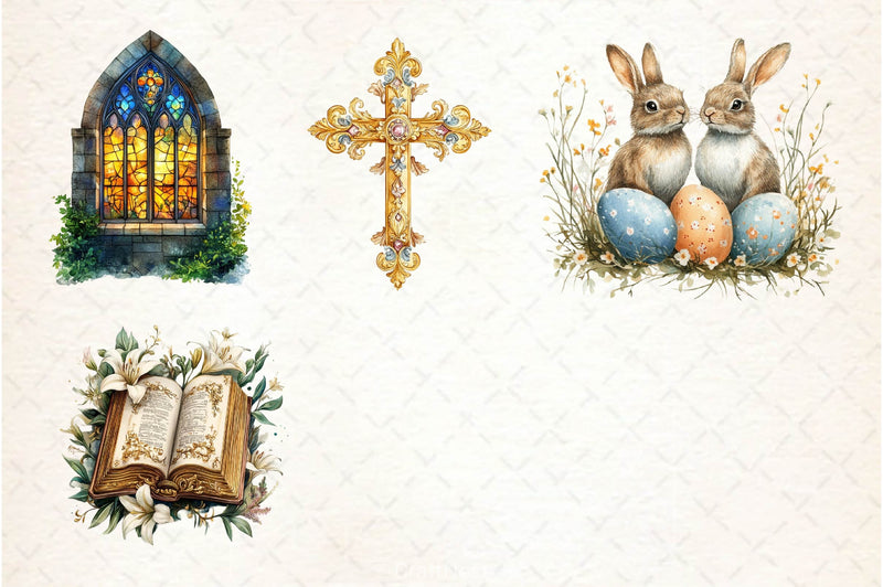 Antique Religious Easter Clipart Bundle 3 - CraftNest - Digital Crafting and Art