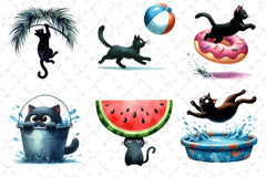Cat Silhouette Summer Clipart Bundle - CraftNest - Digital Crafting and Art