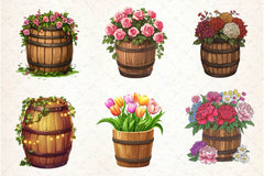 Floral Barrel Clipart Bundle 2 - CraftNest - Digital Crafting and Art