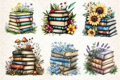 Pretty Books With Flowers Clipart Bundle 3 - CraftNest - Digital Crafting and Art