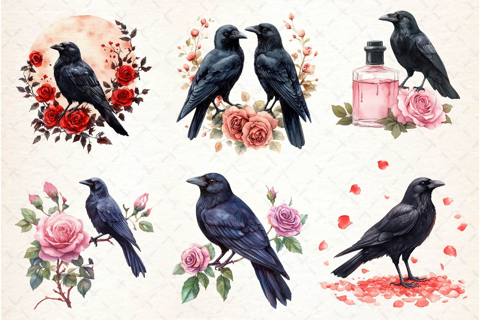 Creepy Crow Clipart Bundle - CraftNest - Digital Crafting and Art