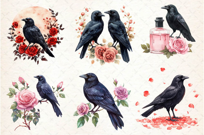 Creepy Crow Clipart Bundle - CraftNest - Digital Crafting and Art