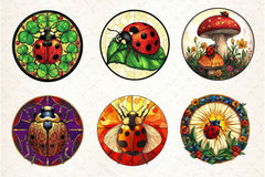 Ladybug Stained Glass Clipart Bundle - CraftNest - Digital Crafting and Art