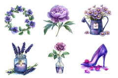 Purple Mother's Day Clipart Bundle - CraftNest - Digital Crafting and Art